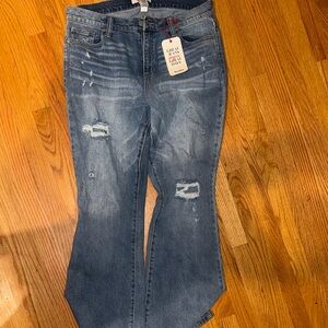 Distressed Blue Jeans